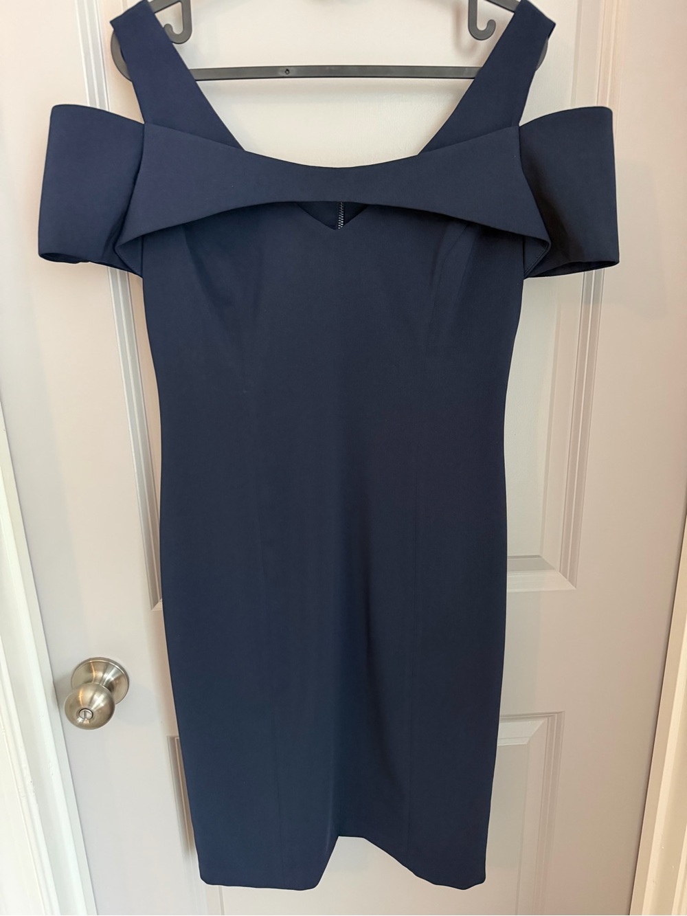 Antonio Melani Navy Off-Shoulder Sheath Dress size 6